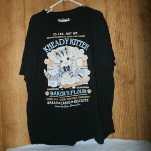 Sugar Bunny Shop Kneady Kitty Graphic T-Shirt Size 2XL
